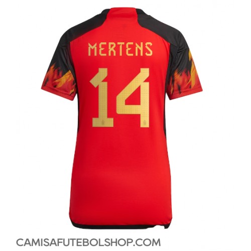 Camisa de time de futebol Bélgica Dries Mertens #14 Replicas 1º Equipamento Feminina Mundo 2022 Manga Curta